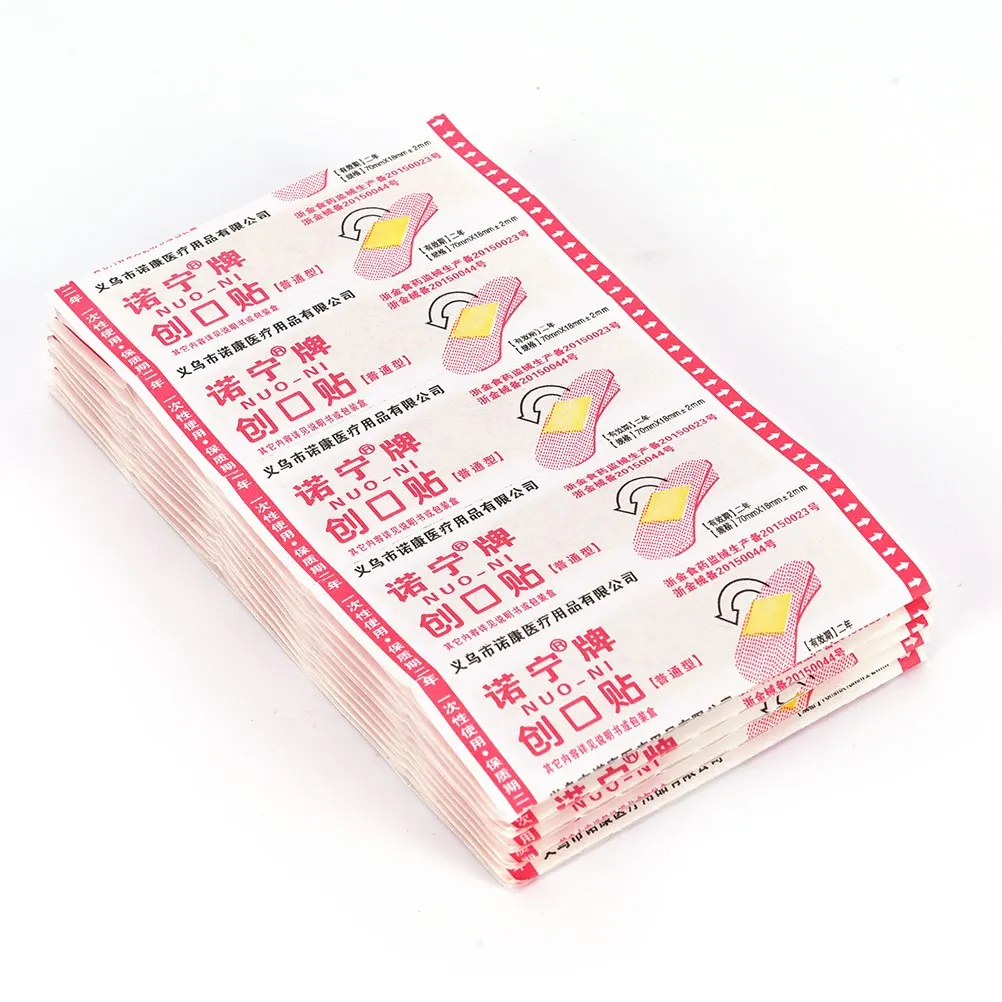 

50Pcs First Aid Waterproof Bandage Hemostatic Medical Disposable Band-Aid With A Serile Stickers Gauze Pad Wound Plaster