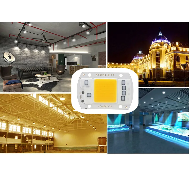 Светодиодная сob лампа с чипами уличный прожектор сделай сам для сада холодного