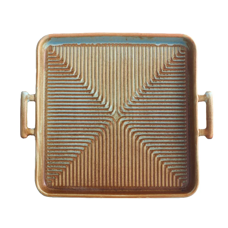 

Baking microwave oven ceramic baking plate cheese baked rice plate steak plate double ear baking plate ceramic plate