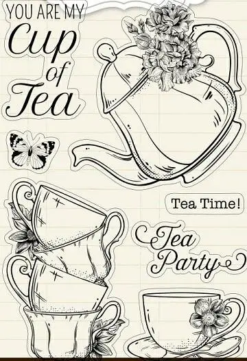 Прозрачный силиконовый штамп для чашки чая/печать скрапбукинга своими