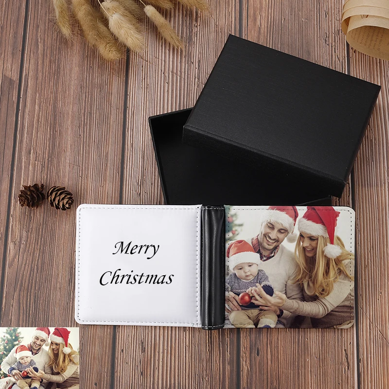 

Personalized Print Color Photos Or Text On Both Sides New Custom Short Multiple Card Wallet Custom DIY Man Wallet Christmas Gift