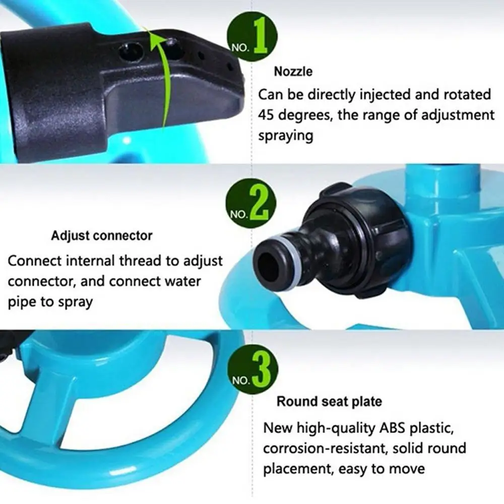 

Lawn Sprinklers Above Ground Plastic Automatic 360 Degree Rotation Garden Green Plants Watering Tool Equipment