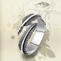 uini tail hot new 925 sterling silver european and tree leaf american retro fashion tide flow open ring m6072