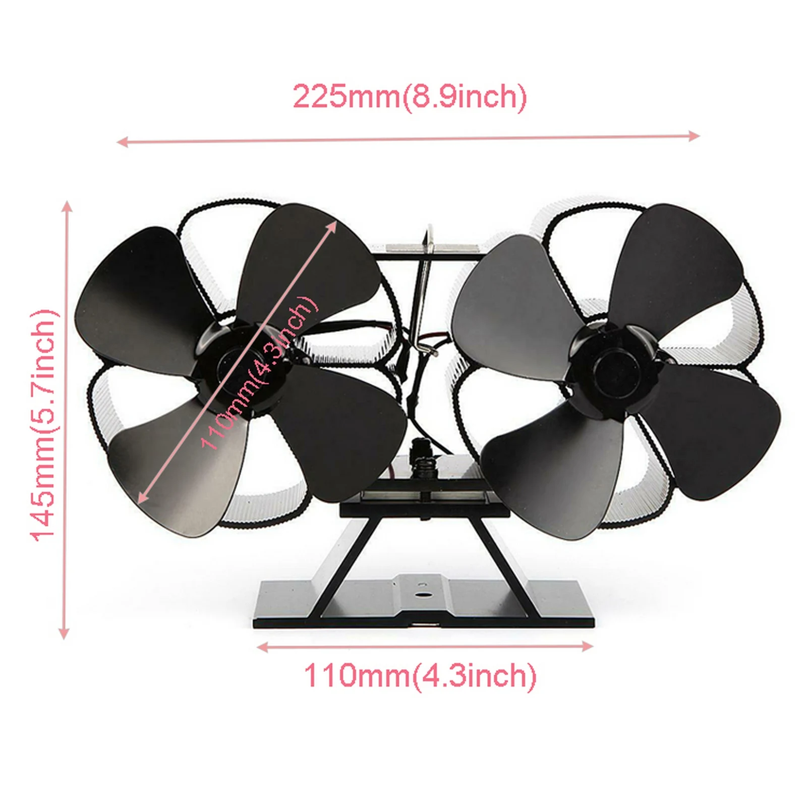 Вентилятор для камина с двойной головкой 8 лопастей вентилятор печи работающий