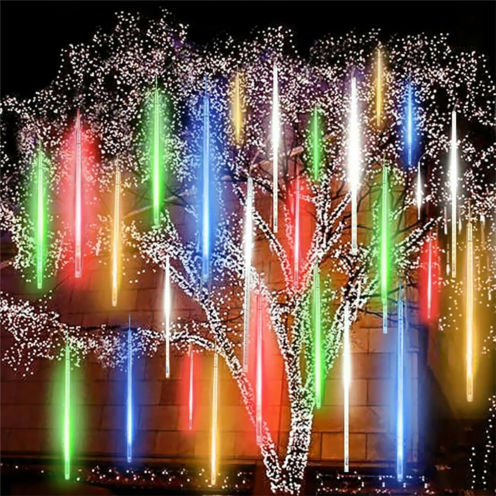 144LED/288LED Solar Meteor Shower String Lights 30CM Waterproof Xmas Decoration Light Falling for Party Lamps | Лампы и освещение