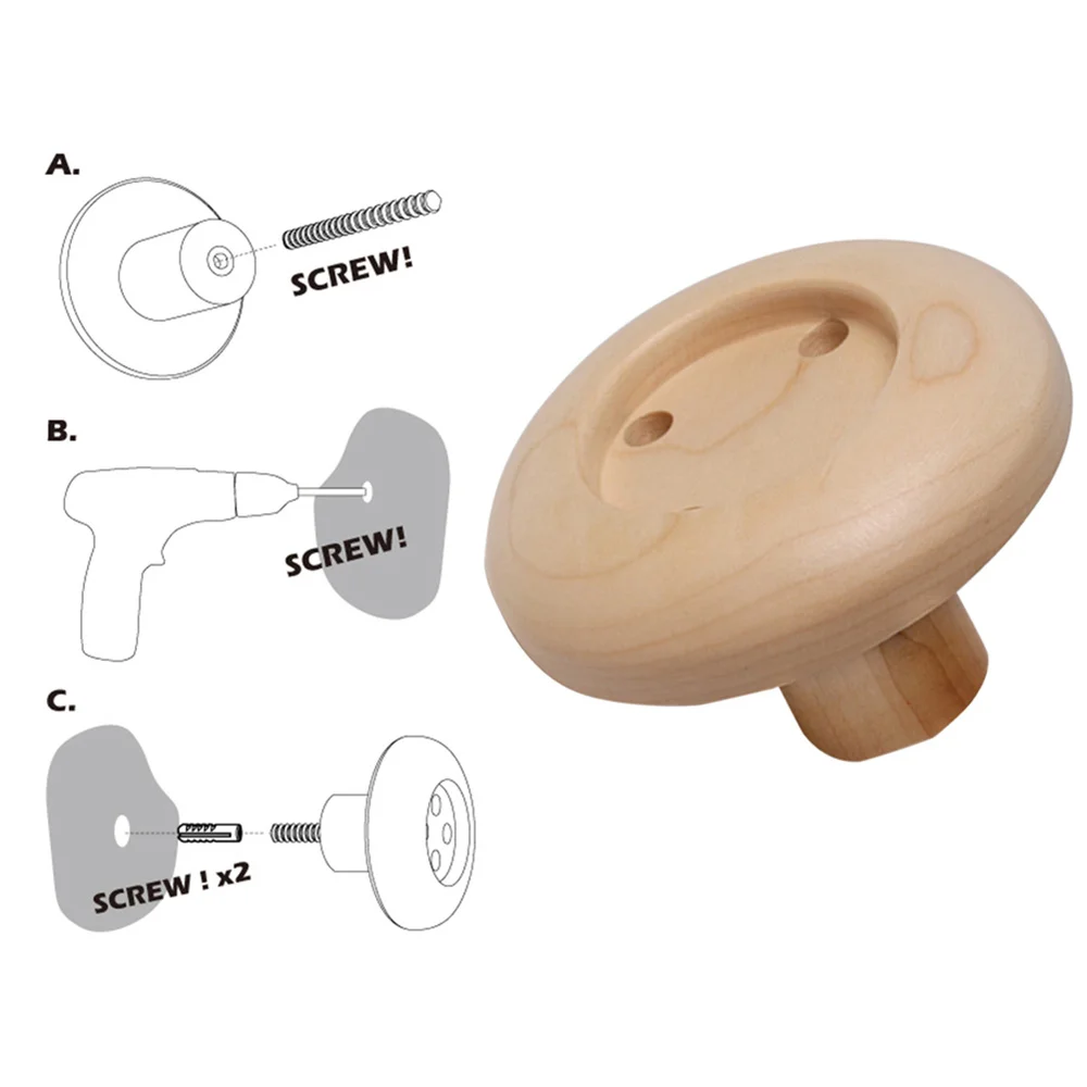 

Creative Wooden Button Coat Hooks Wall Mounted Coat Hanging Hooks for Living Room and Bathroom(A Style)