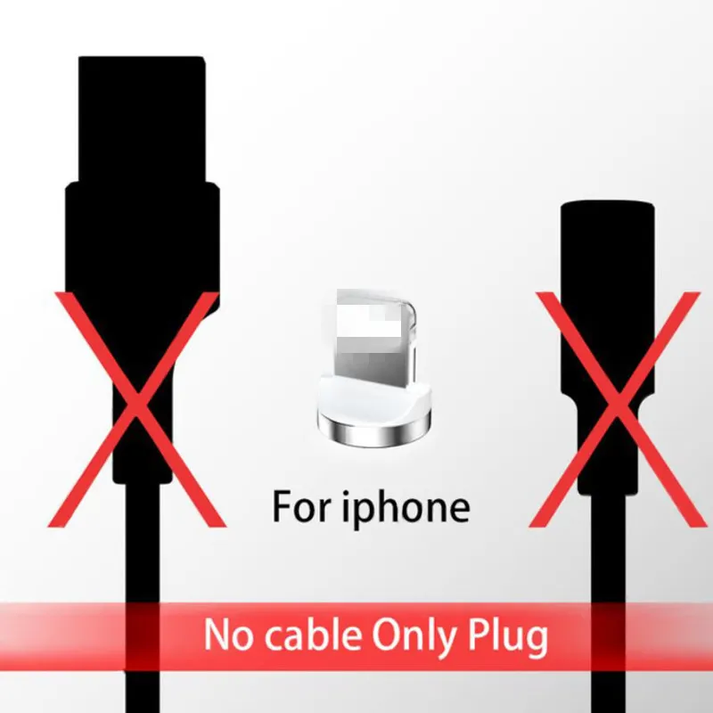 for iPhone Plug Магнитный кабель 3А для быстрой зарядки Micro usb type-C Шнур для iPhone 11Pro Xs Max samsung s10 Xiaomi Магнитный зарядный usb-кабель для передачи данных - Тип штекера: for iPhone Plug