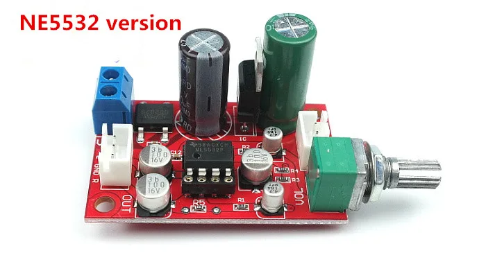 

NE5532 AD828 Op Amps Amplifier Preamplifier Board Single Power Supply with Volume Potentiometer