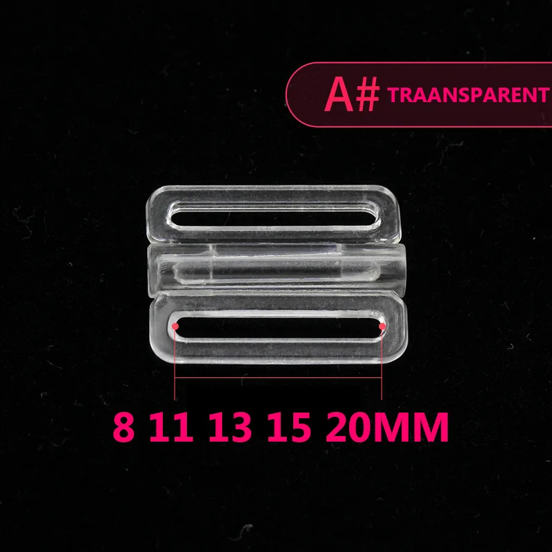 A TRANSPARENT 10 шт. пластиковые нейлоновые пряжки для передних бюстгальтеров аксессуары для шитья нижнего белья бикини зажимы для бюстгальтеров пряжки ручной работы - Цвет: A TRANSPARENT