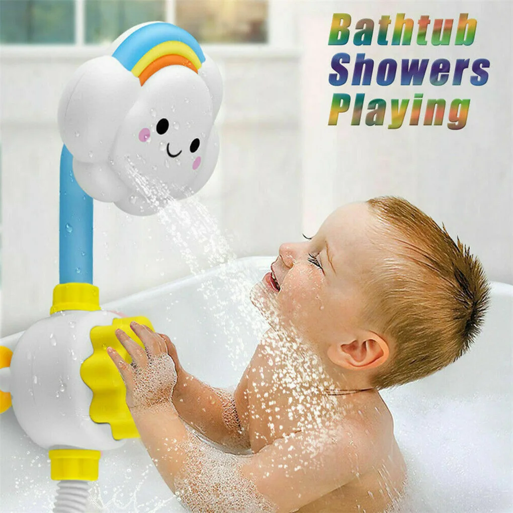 

Baby Cloud Shower Flower Spray Bathroom Cartoon Cloud Press Type Shower Sprayer Manual Shower Head Tub Faucet Bathroom Toys