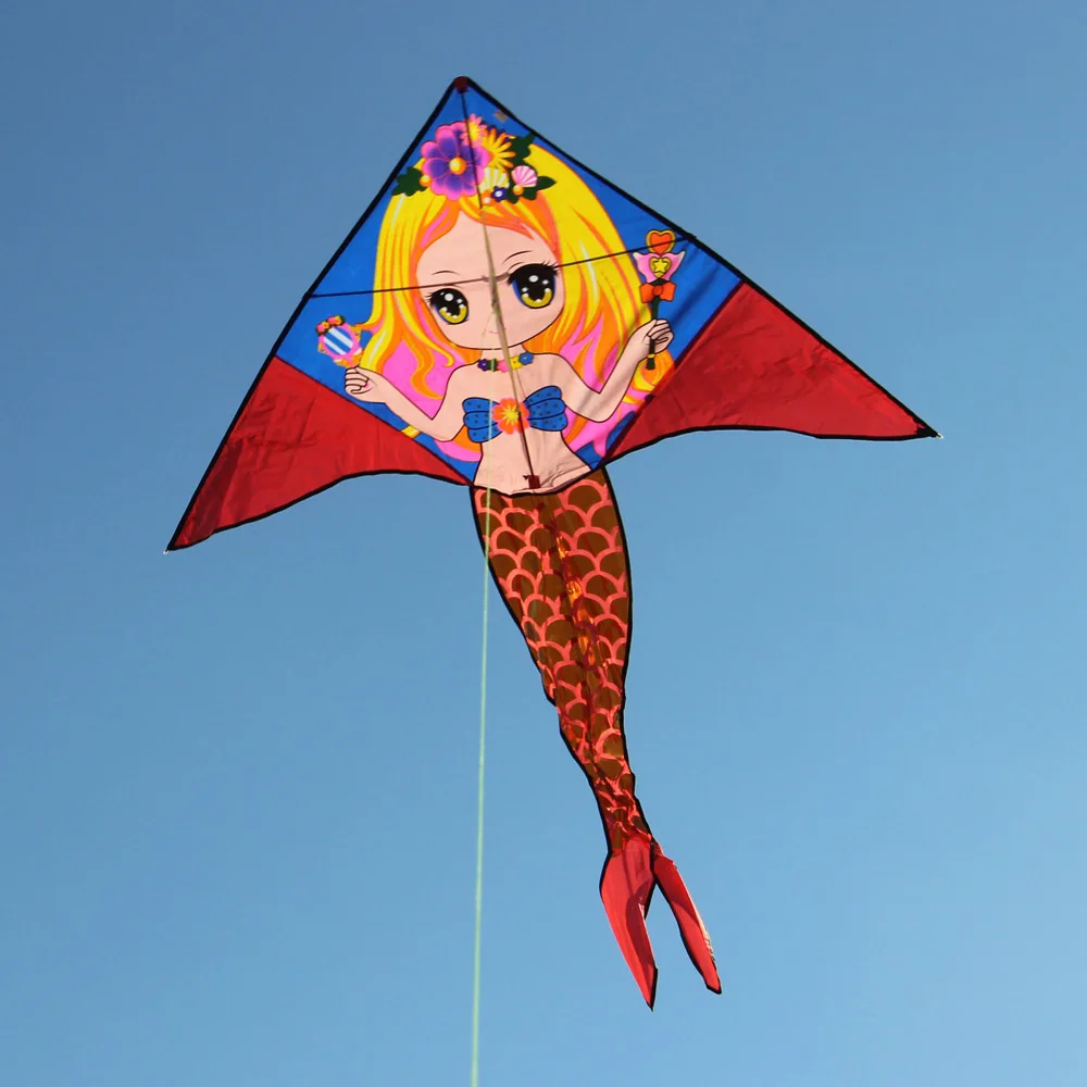 Новое поступление милый воздушный змей русалки для детей с ручкой 100 м линий