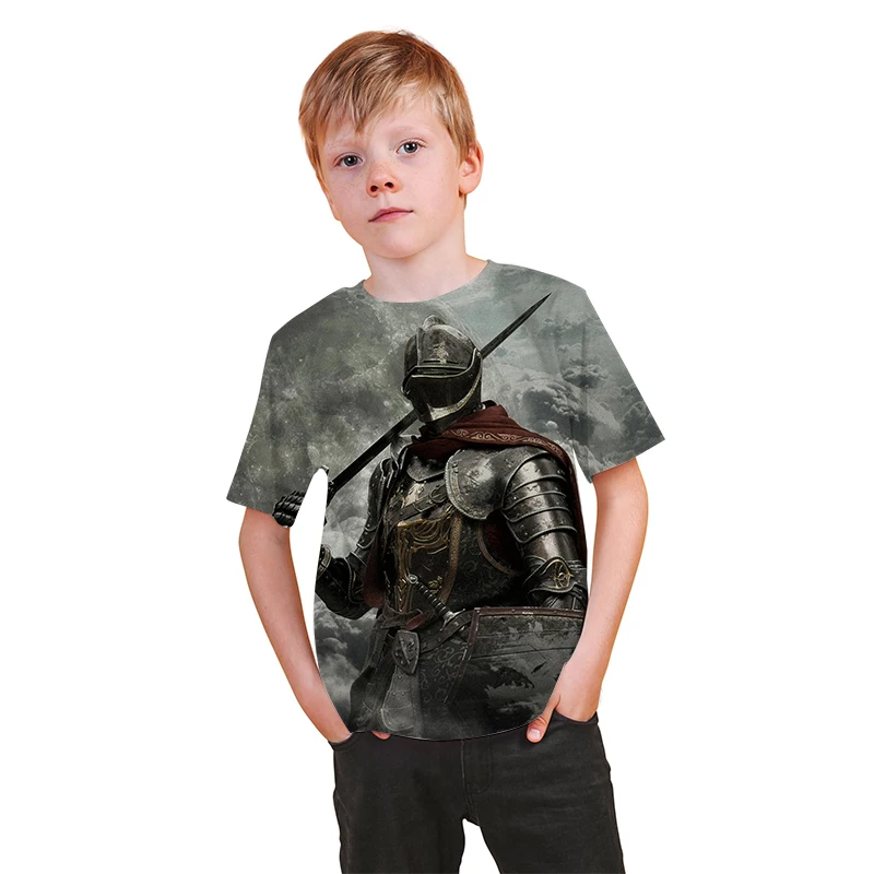 

Knights Templar 3D Printed O-Neck T-shirt Kid Fashion Casual Short Sleeve T-shirt child Baby Streetwear Harajuku Tee Tops