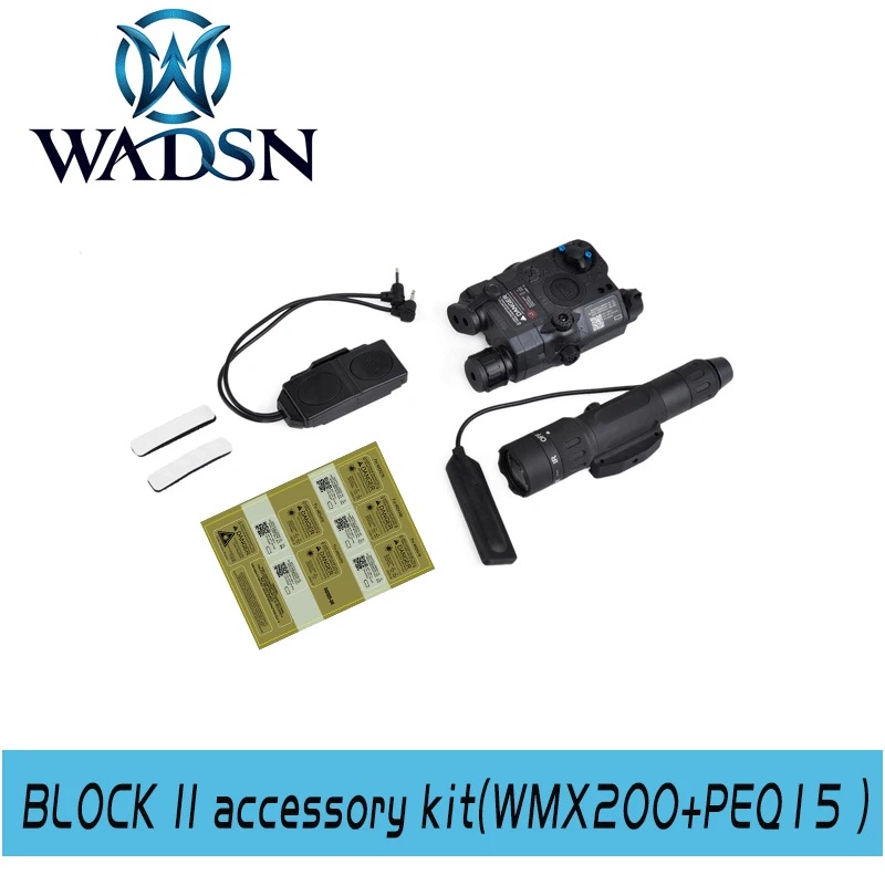 Черный Wadsn BLOCK III набор аксессуаров включает LA-5C/PEQ 15 красный лазер WMX 200 фонарик двойной переключатель(WEX396+ NE04014+ WEX177 - Цвет: Черный