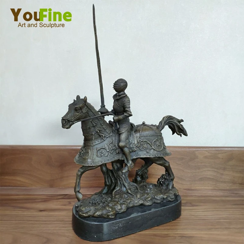 

15Inch Bronze Warrior Sculpture Female Soldier Bronze Statue Bronze knight Statue Western Vintage Art Crafts For Home Decoration