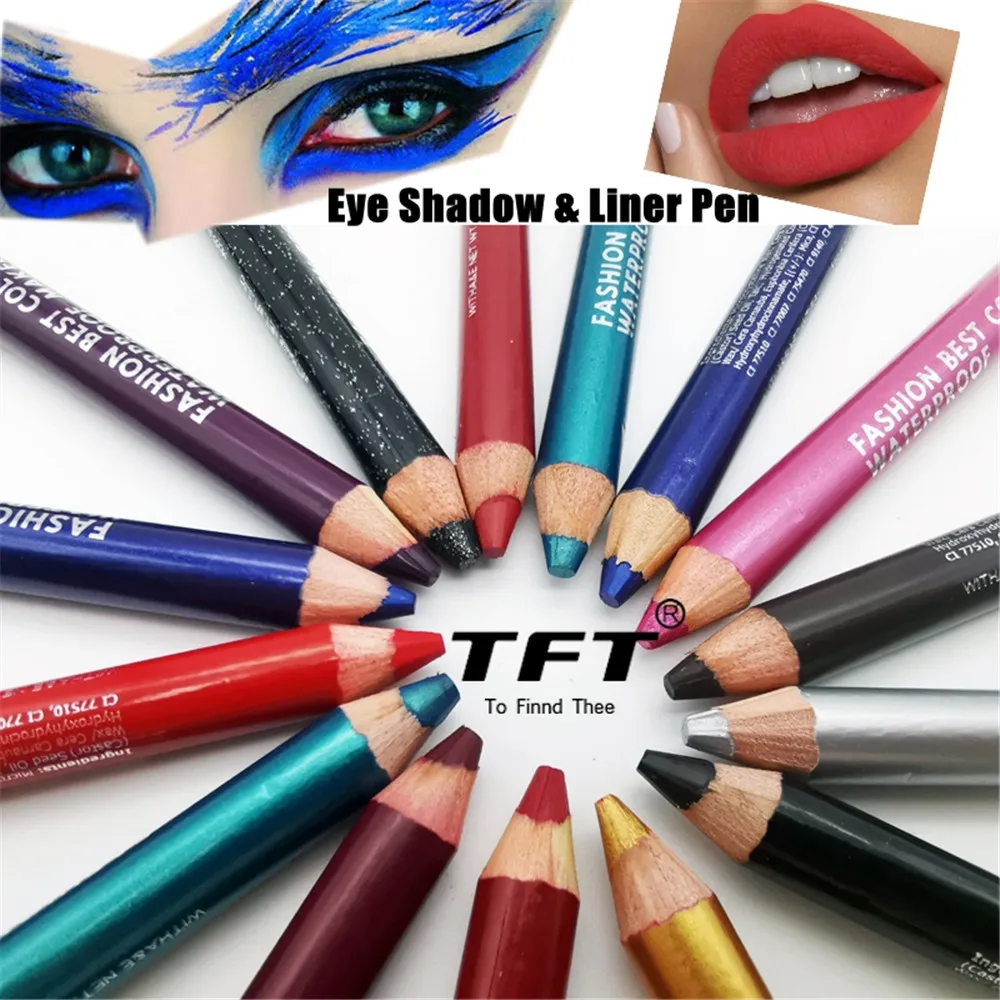 1PC Glitter Eyeliner Pencil Colorful Matte Waterproof Eye Shadow Lip Liner Pen With Sharpener Cosmetics Makeup Tools Dropshi | Красота и