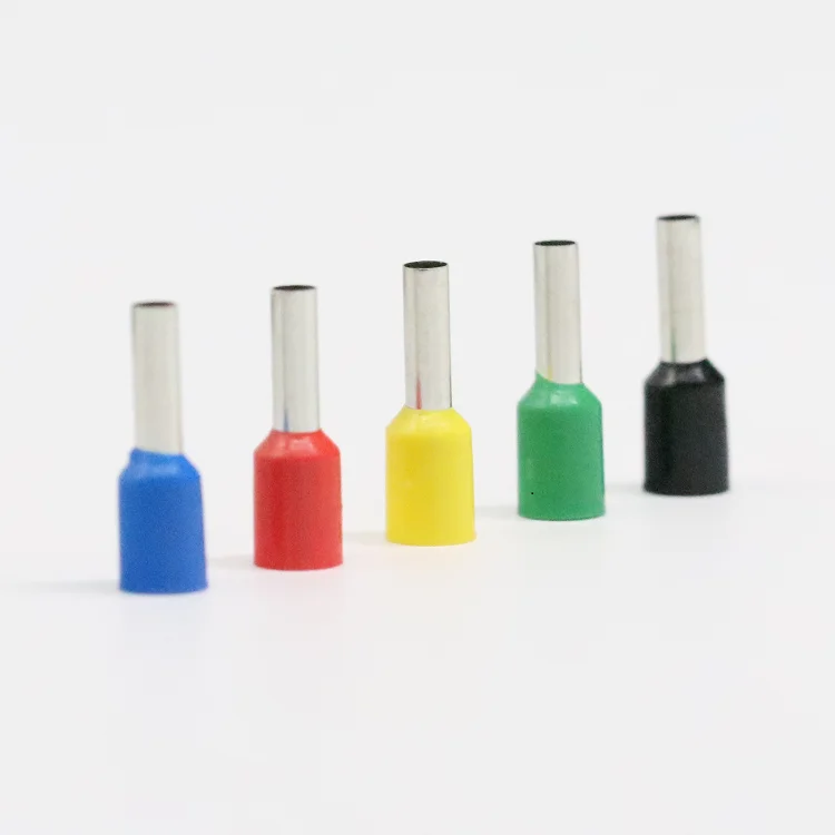 

50pc VE Tubular Terminal Electrical Cable End Connector Brass Pipe 12mm PVC Insulated Ferrules Red Yellow Blue Green Black