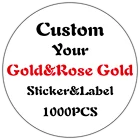 1000 шт. золотые пользовательские этикетки наклейки с логотипом наклейки Персонализированная упаковочная этикетка свадьба, день рождения, дизайн вашей собственной наклейки