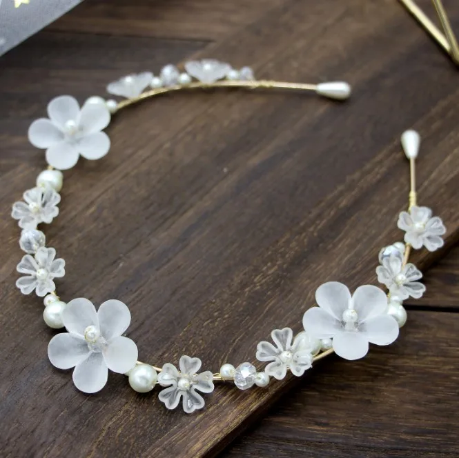 Женский обруч для волос свадебная диадема с искусственными бусинами и