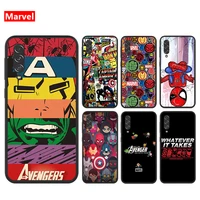 marvel avengers cartoons logo for samsung galaxy a90 a80 a70s a60 a50 a40 a30 a20 a10e a2 a3 core tpu silicone black phone case
