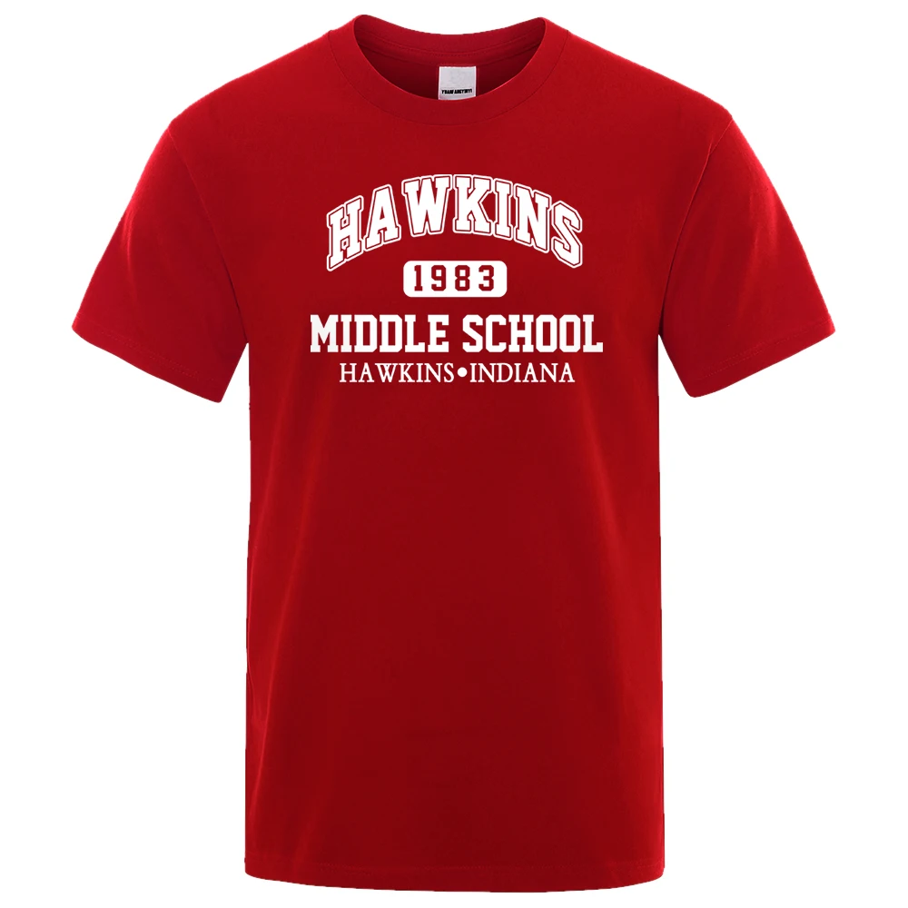 

Stranger Things Hawkins High School Tshirt Men Short Sleeve Fitness T Shirts Fashion Casual Tee Shirt Mens Summer Brand t-shirt
