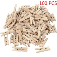 100pcs clip wood photo album clamp diy picture mini clothespin home laundry clothes pin wall hanging peg