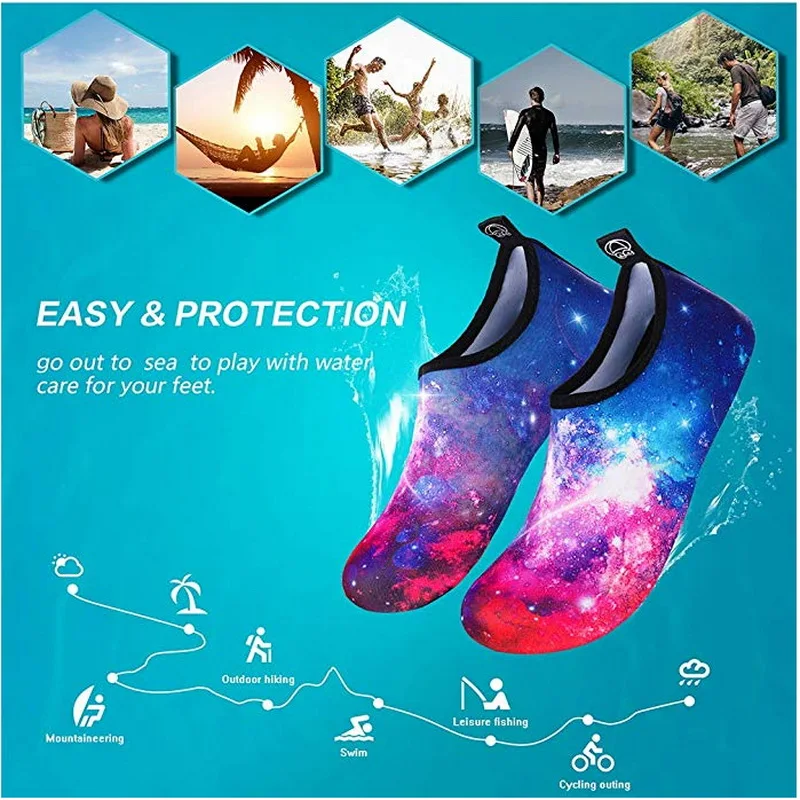 Акваобувь Мужская/Женская для плавания однотонная летняя пляжная обувь