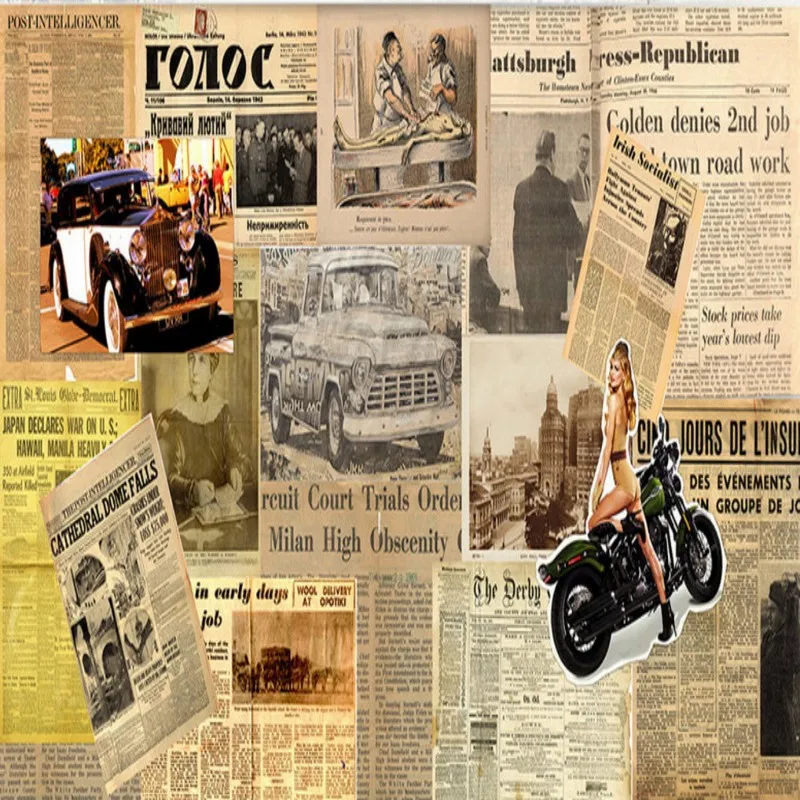 Прямая доставка пользовательские 3D обои на заказ Ретро английская газета