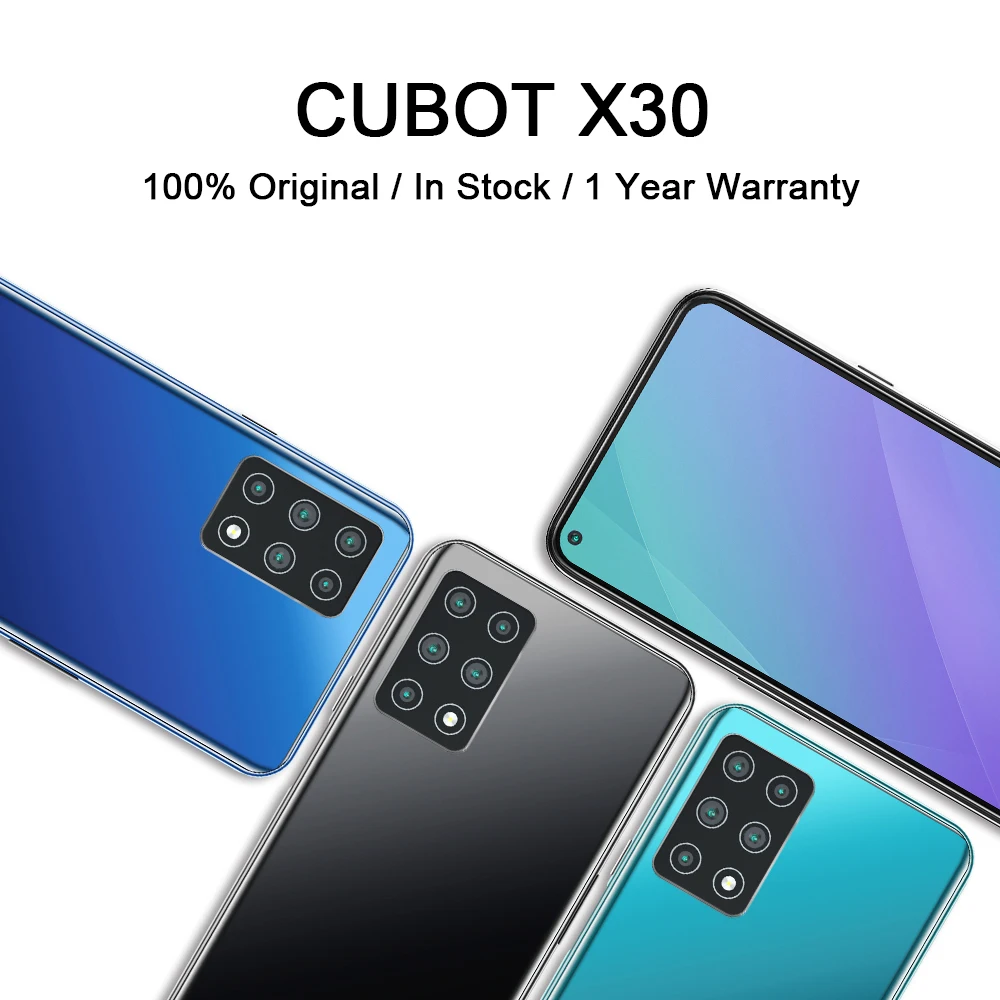 

CUBOT X30 Nfc Smartphone 4g Global Band Mobile Phone 128gb Five Rear AI Camera 6.4" Fullview Display Android 10 Cell Phones