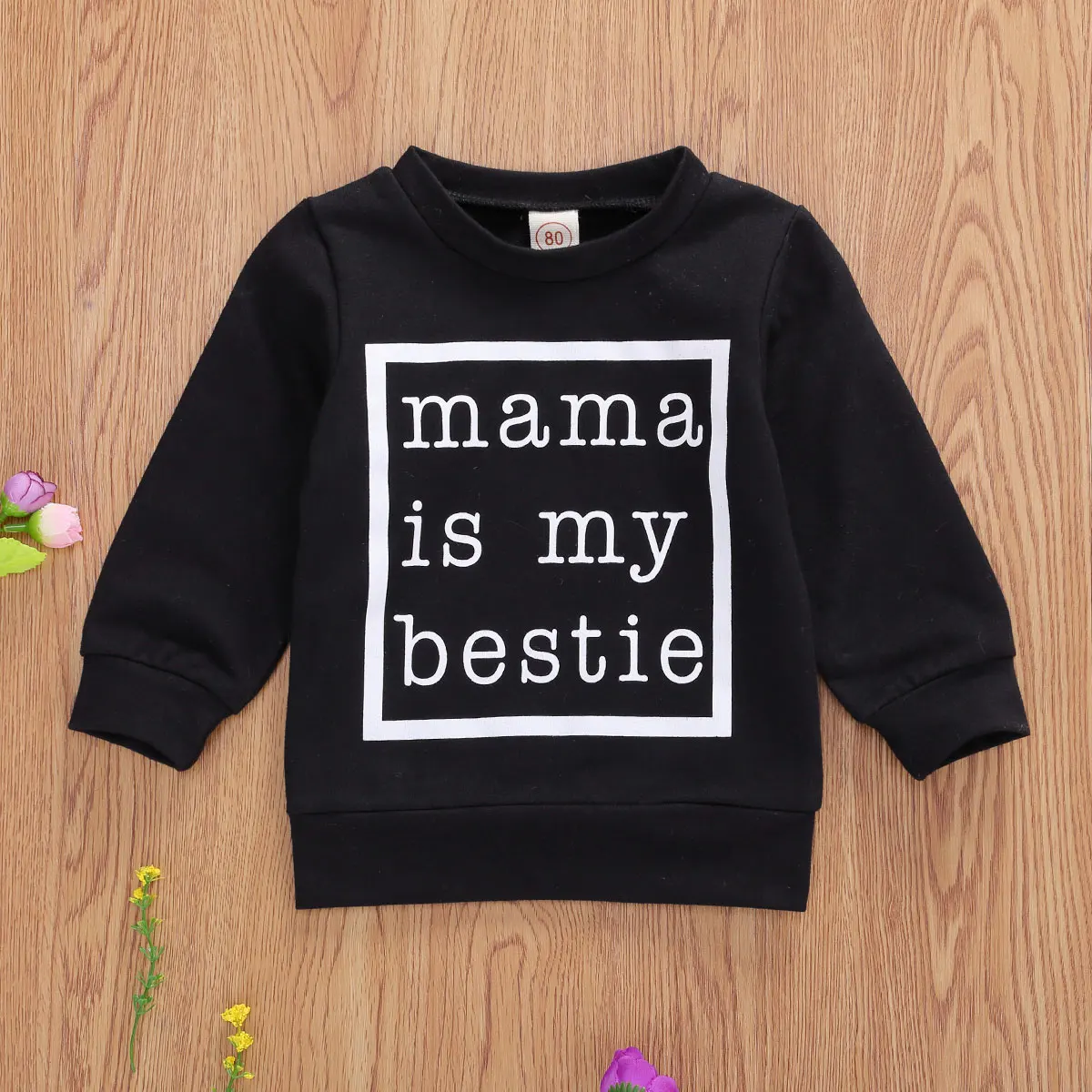 Jersey con estampado de letras para ni&ntilde;os y beb&eacute;s, sudaderas con estampado de mama is my bestie, Tops informales de 1 a 6 a&ntilde;os para primavera y oto&ntilde;o-5