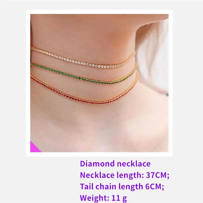 Fashion Rhinestone Necklace Lady Girl Shiny Jewelry Gift 2021 New 10 Styles |