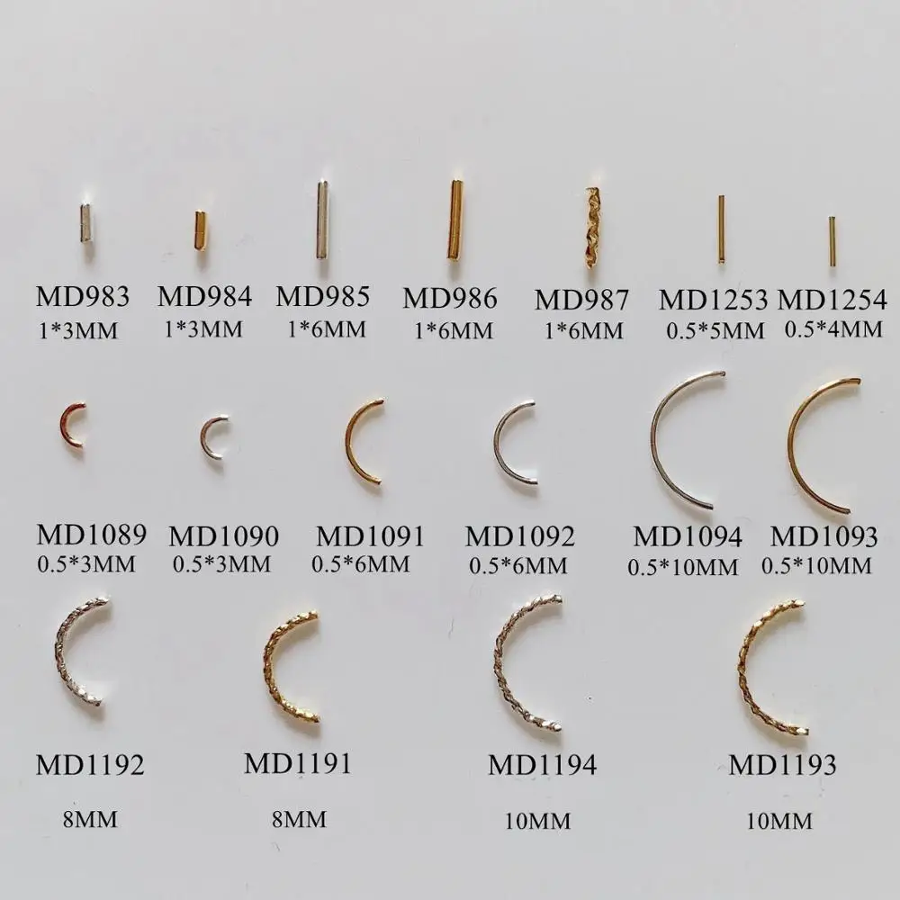 Прибл. 100 шт./пакет металла серьги гвоздики металлическая палка изогнутые деко