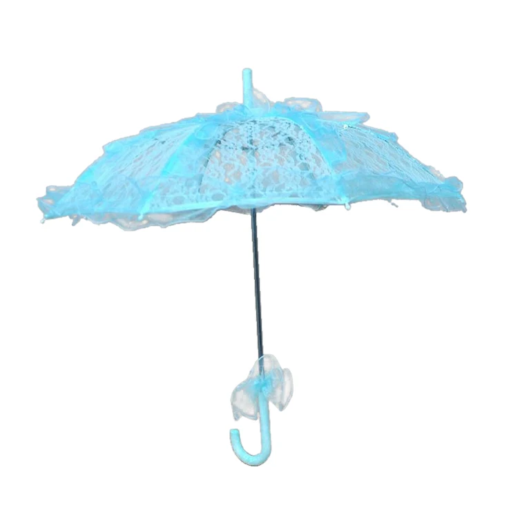 Blue 56 x 58 Стильный западный стиль зонтик кружева Флер Зонтик Украшение Свадебная невеста зонтик - Цвет: Blue 56 x 58