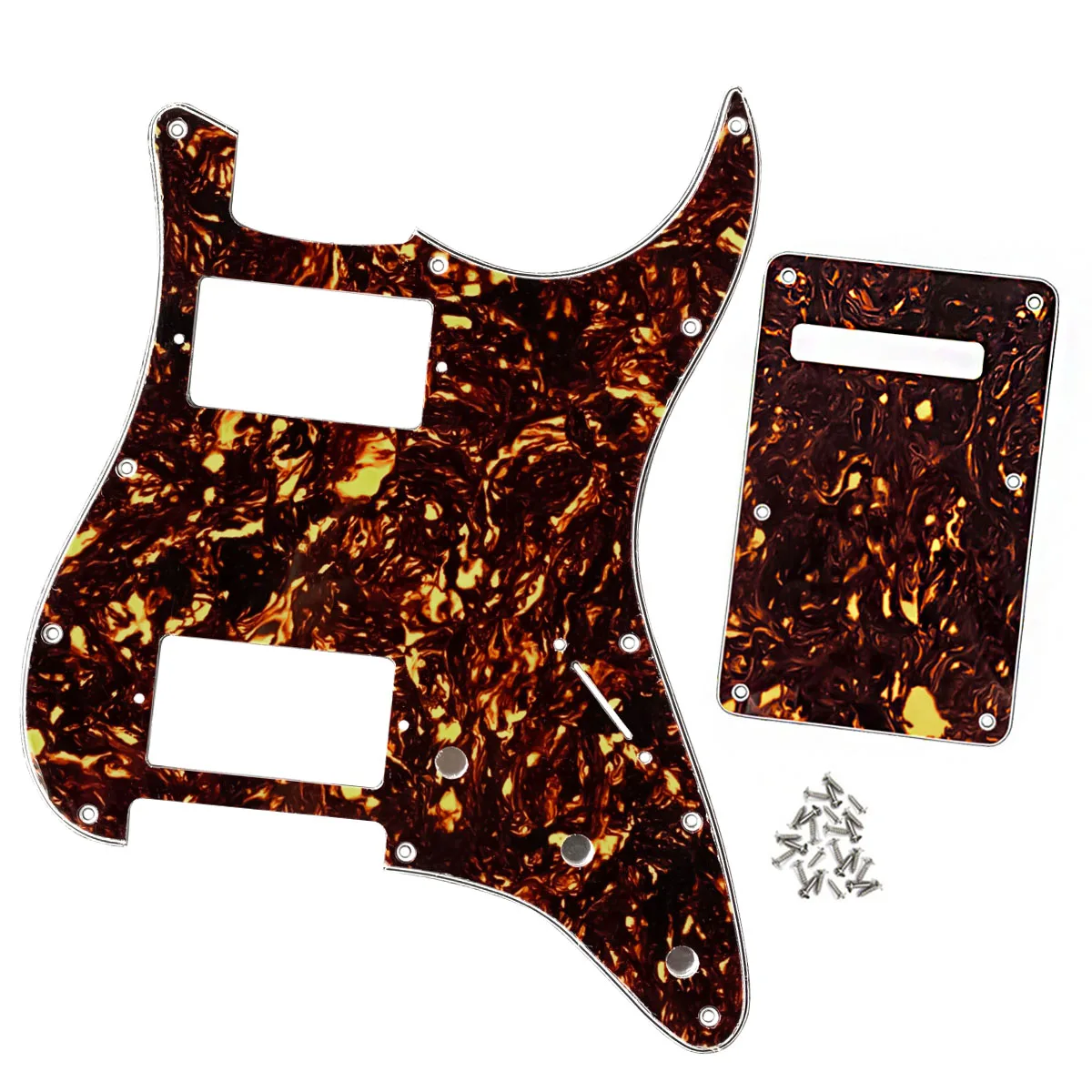 FLEOR 4Ply коричневая черепаховая Гитара Humbucker Pickguard HH & задняя пластина с винтами для