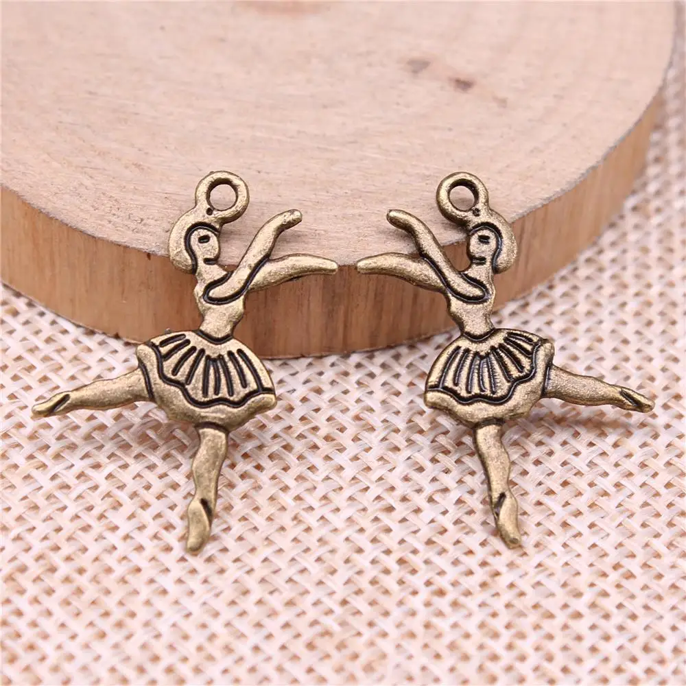 

Ballet Dancing Charms For Jewelry Making Findings Handmade DIY Craft 10pcs Antique Bronze Color 18x28mm