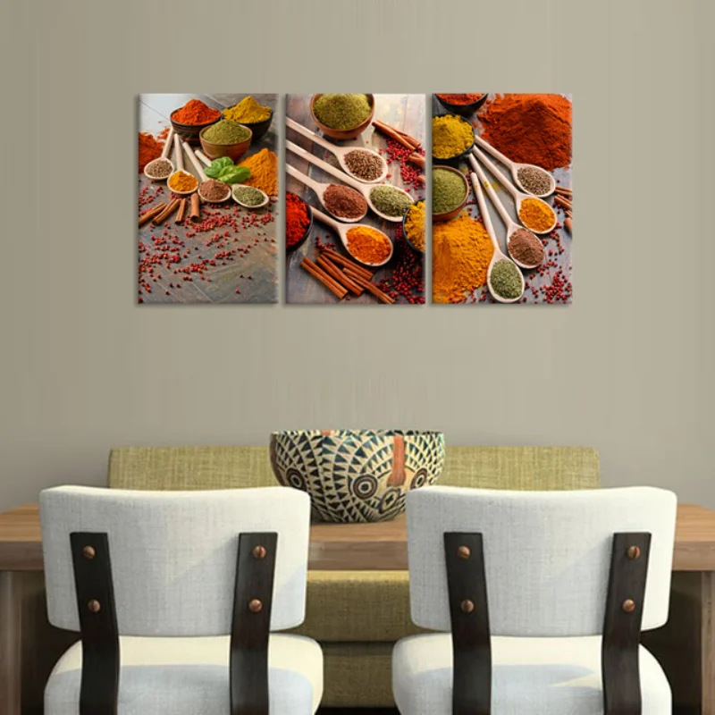 

Grains Spices Spoon Peppers Canvas Painting Kitchen Decoration Posters Prints for Dining Room Wall Art Pictures Home Art Decor