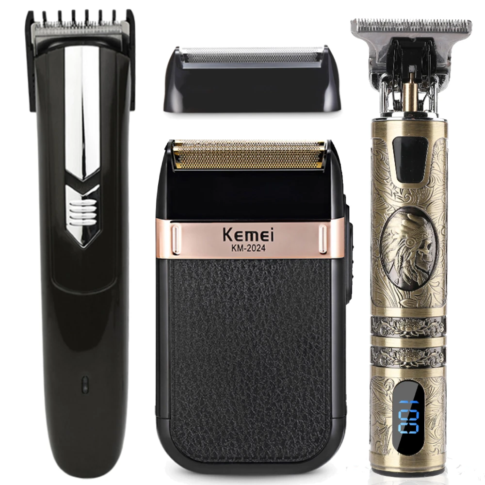 

Professional Barber Hair Clipper Trimmer For Men Electric T-Outliner Finish Hair Cutting Machine Cordless Beard Trimmer Shaver