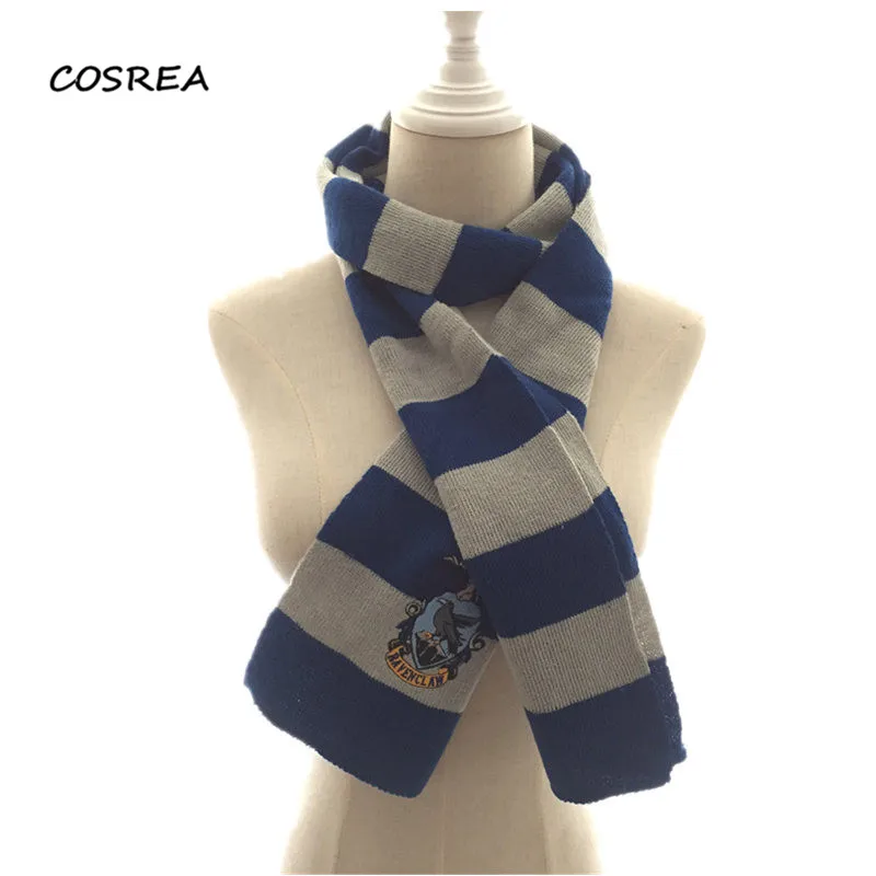 Ravenclaw Ravenclaw шарф шапка шарф галстук Гриффиндор Слизерин Косплей Hufflepuff Гермиона Грейнджер костюмы зимний шейный платок для мужчин и женщин - Цвет: Ravenclaw