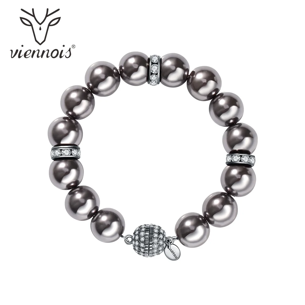 Viennois модный простой браслет с круглыми жемчужинами и бисером шарм браслеты из