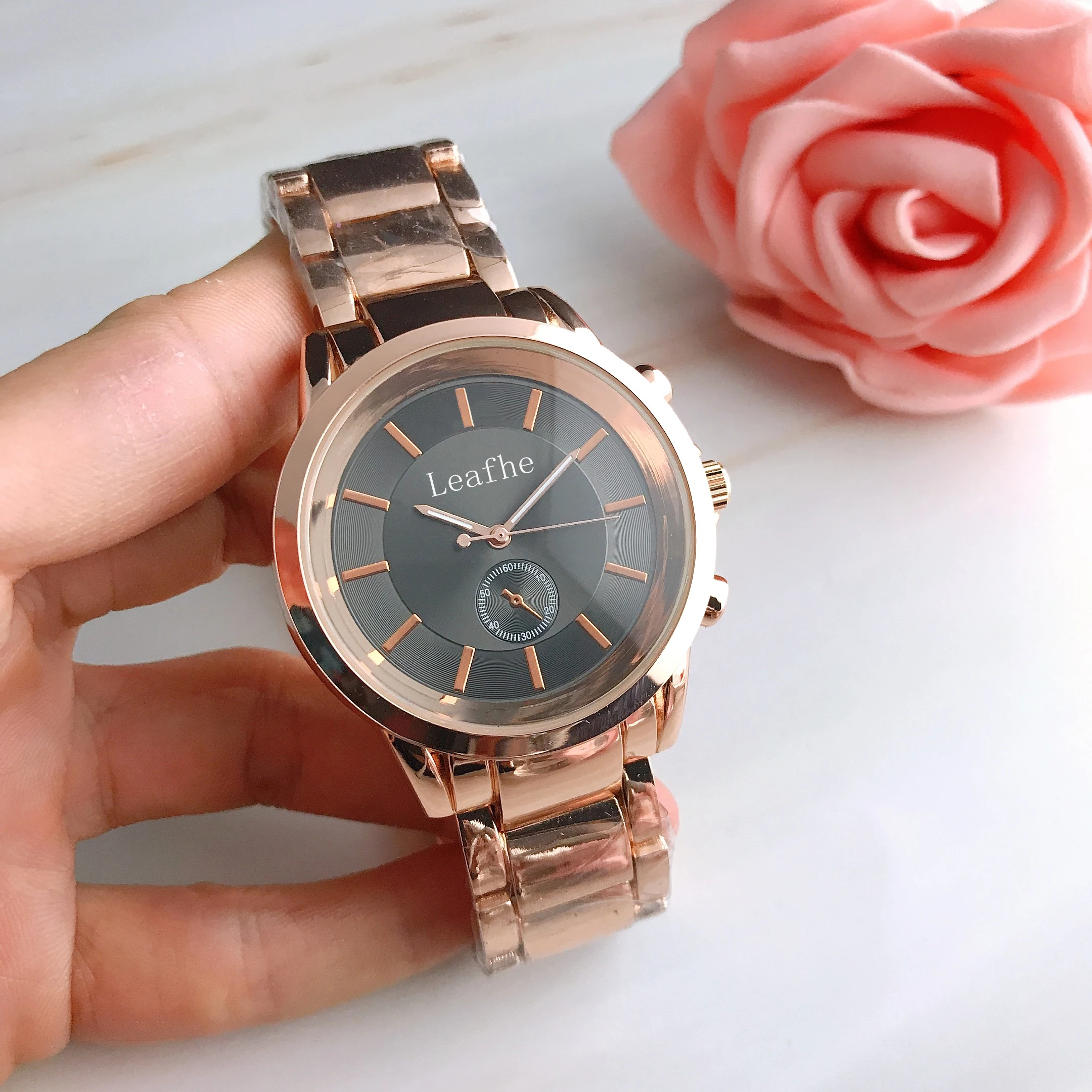 

Fashion Ladies Watches Stainless Steel Material Butterfly Buckle Large Dial Brand Quartz Watch Black Clock Montre Femme