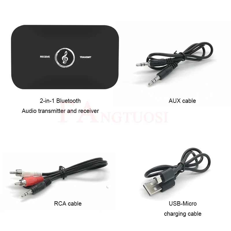 

Upgrade Bluetooth 5.0 Transmitter Receiver Wireless Audio Adapter Car RCA 3.5mm AUX Music Receiver Sender For PC TV Headphone