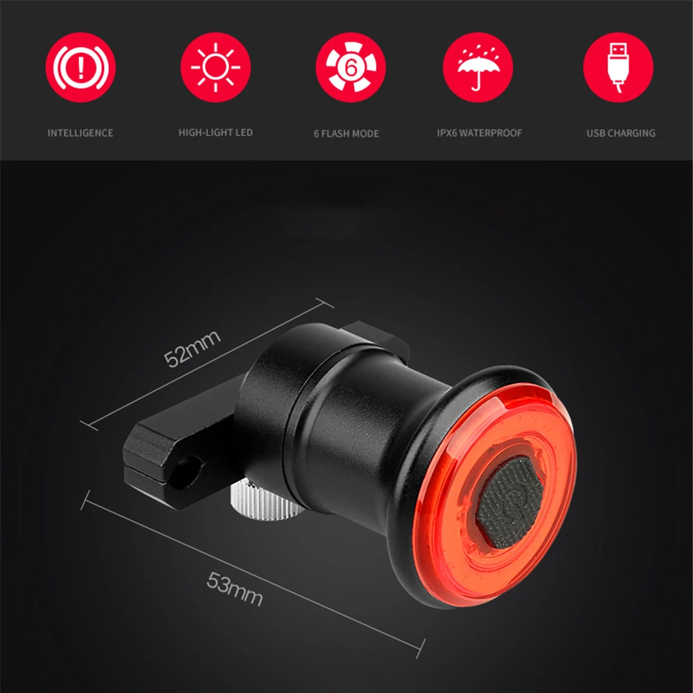 Умный задний фонарь для велосипеда с автоматическим стартом и стоп тормозом