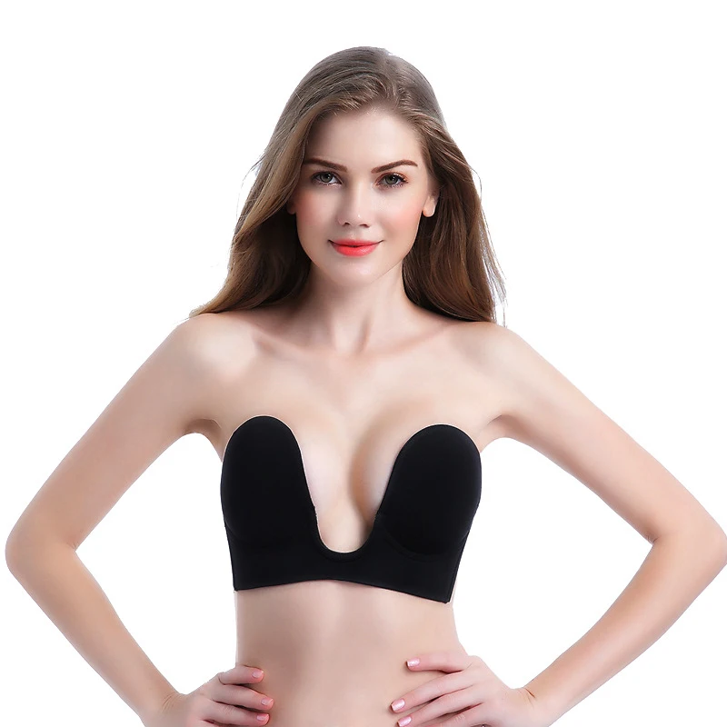 Сексуальный бюстгальтер с глубоким u образным вырезом без спинки беспроводное
