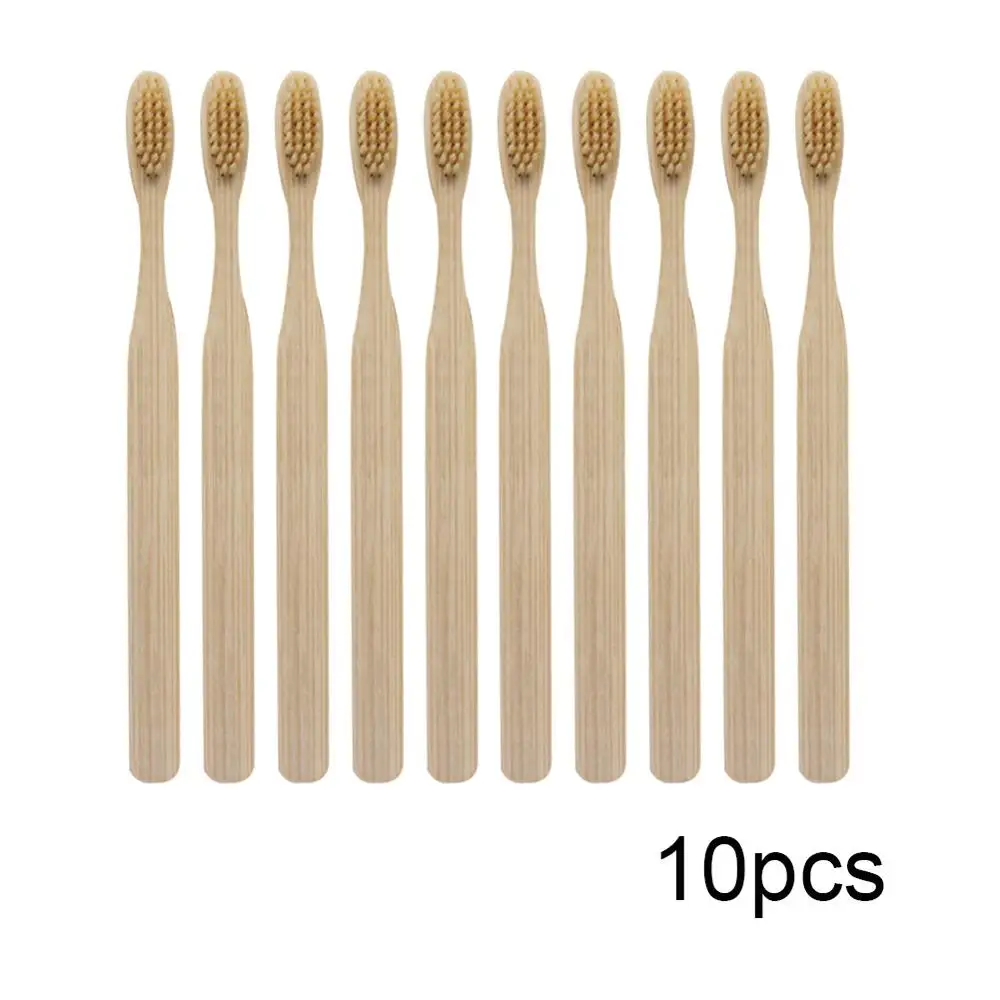 light brown 20 шт бамбуковая мягкая щетина квадратная деревянная ручка зубная щетка es уход за зубами 4 цвета Экологичная бамбуковая зубная щетка квадратная ручка щетка - Цвет: light brown