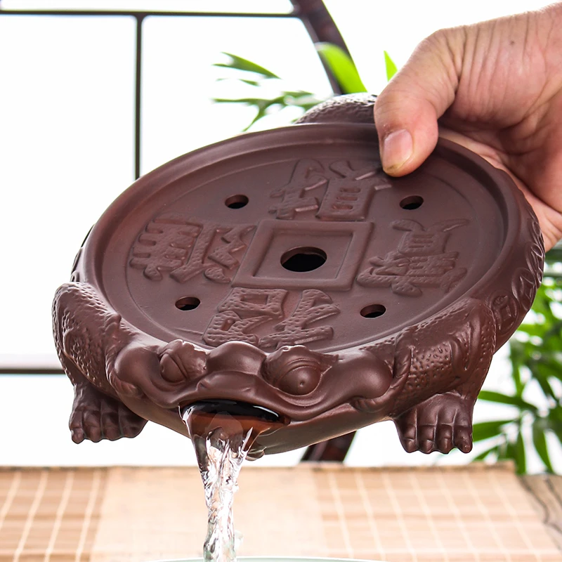 Китайский чайный поднос Yixing фиолетовый песок чайник морской Золотая жаба