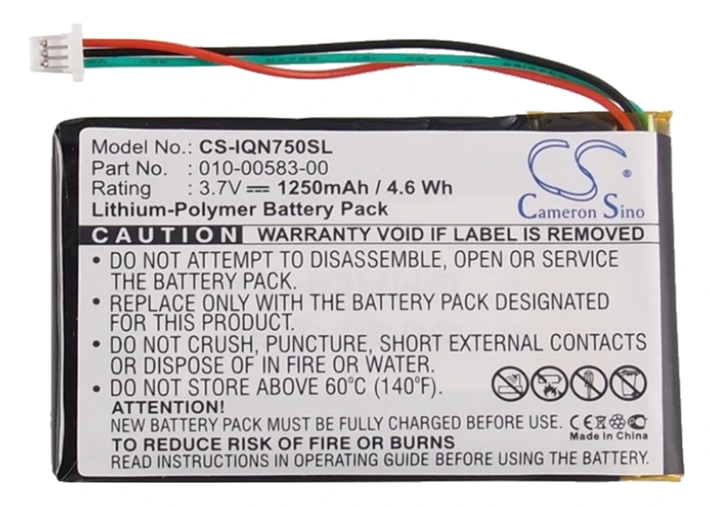 

Cameron Sino 1250mAh Battery for Garmin Nuvi 750, 755, 755T, 010-00583-00