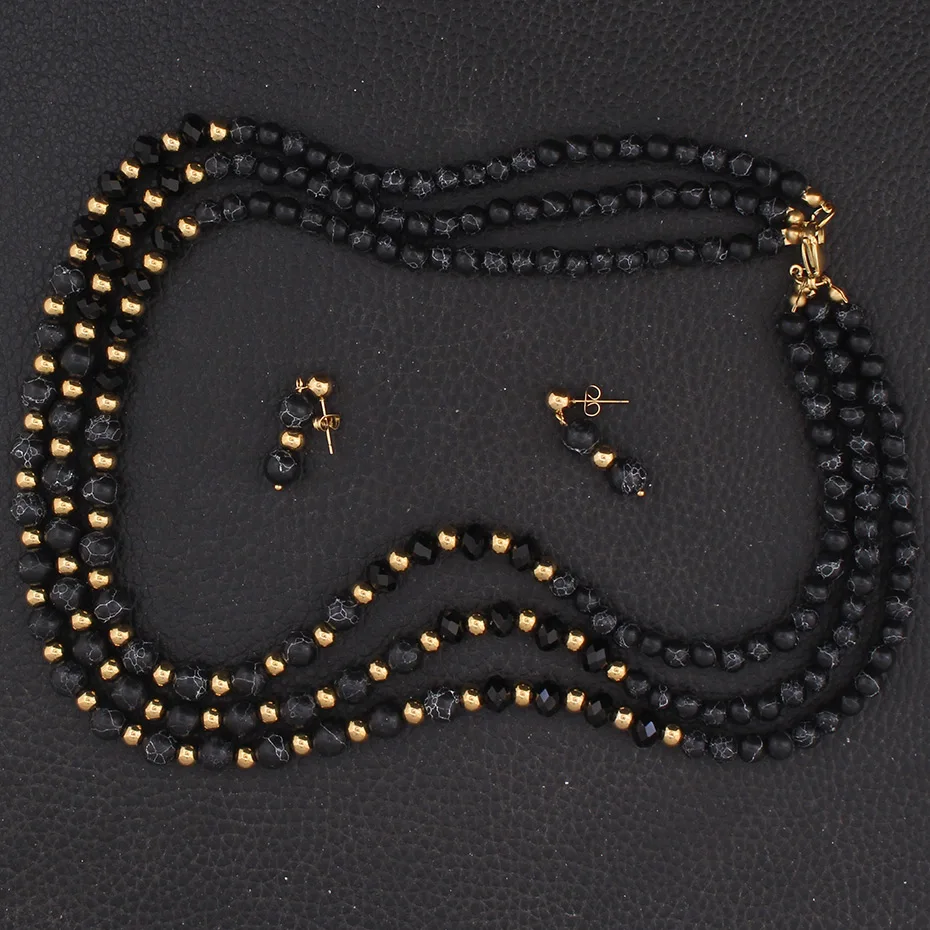 Sweater Ball Necklace &amp Stud Earrings Fashion Stainless Steel Jewelry Sets For Women SEUZAACF | Украшения и аксессуары