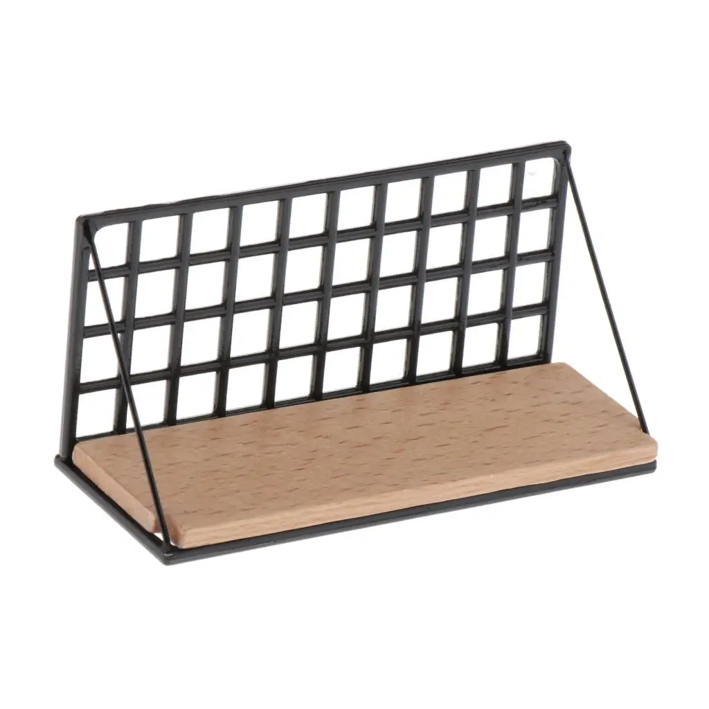 

1:12 Dollhouse Decoration Miniature Garden Black Metal Wall Shelf