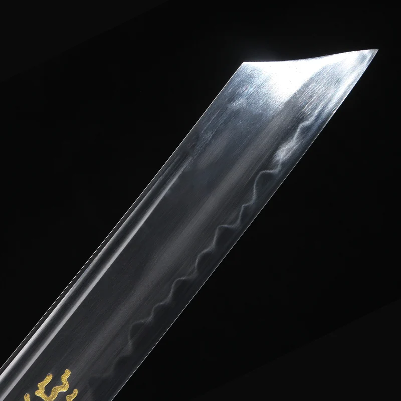 

Real Steel Sword Chinese Traditional KangXi Sword T10 Steel Clay Tempered full Tang blade Brass Handle & Brass Fitting Sharpness