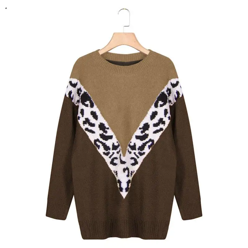 Модный лоскутный женский свитер Осень-зима свободные Джемперы женские