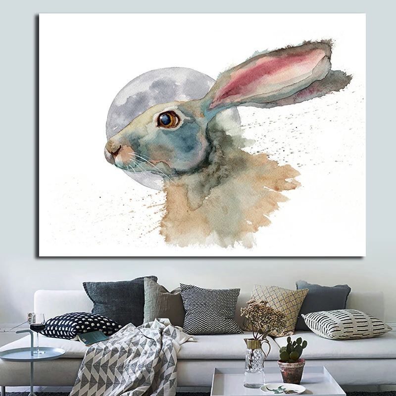 Постер с абстрактным большим Кроликом животные картина настенные картины плакат